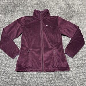 Columbia Jacket Womens Medium Purple Full Zip Fleece Casual Preppy Hiking